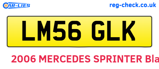LM56GLK are the vehicle registration plates.