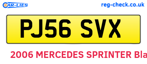 PJ56SVX are the vehicle registration plates.