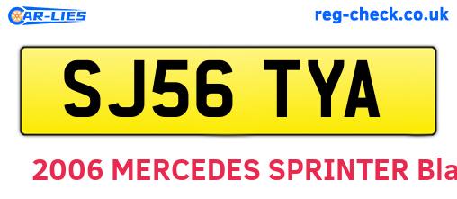 SJ56TYA are the vehicle registration plates.