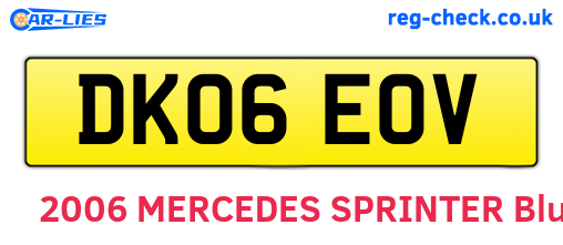 DK06EOV are the vehicle registration plates.