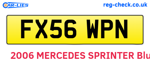 FX56WPN are the vehicle registration plates.