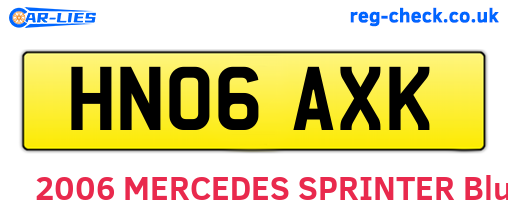 HN06AXK are the vehicle registration plates.