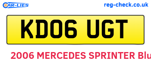 KD06UGT are the vehicle registration plates.