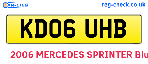 KD06UHB are the vehicle registration plates.