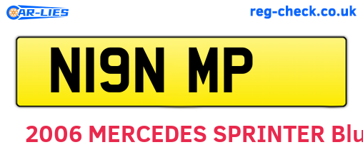 N19NMP are the vehicle registration plates.
