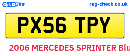 PX56TPY are the vehicle registration plates.
