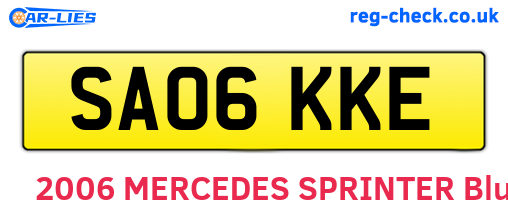SA06KKE are the vehicle registration plates.