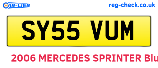 SY55VUM are the vehicle registration plates.