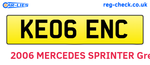 KE06ENC are the vehicle registration plates.