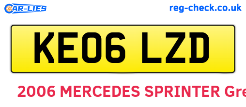 KE06LZD are the vehicle registration plates.