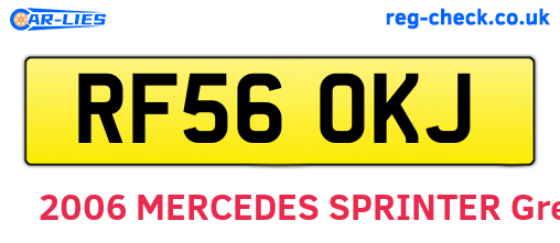 RF56OKJ are the vehicle registration plates.
