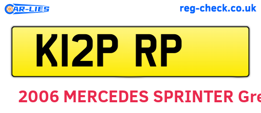 K12PRP are the vehicle registration plates.