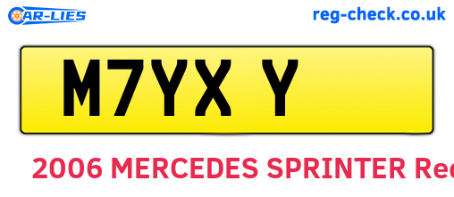 M7YXY are the vehicle registration plates.