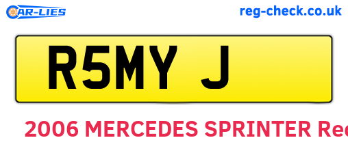 R5MYJ are the vehicle registration plates.