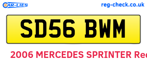 SD56BWM are the vehicle registration plates.