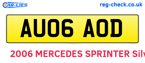 AU06AOD are the vehicle registration plates.