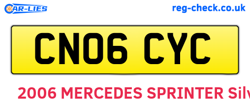 CN06CYC are the vehicle registration plates.