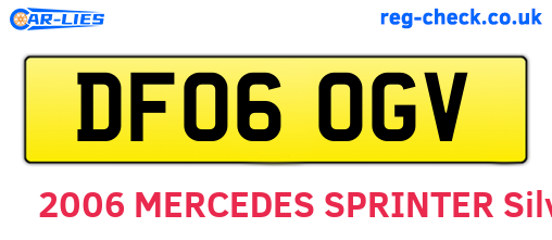 DF06OGV are the vehicle registration plates.