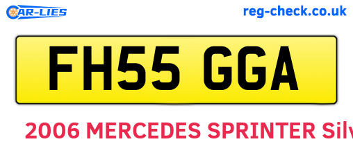 FH55GGA are the vehicle registration plates.