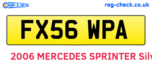FX56WPA are the vehicle registration plates.