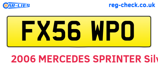 FX56WPO are the vehicle registration plates.