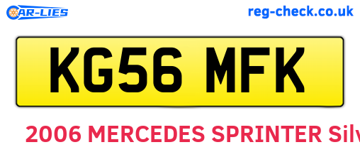 KG56MFK are the vehicle registration plates.