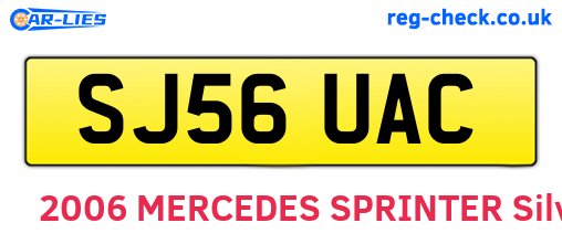 SJ56UAC are the vehicle registration plates.