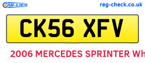 CK56XFV are the vehicle registration plates.