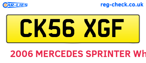 CK56XGF are the vehicle registration plates.