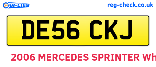 DE56CKJ are the vehicle registration plates.