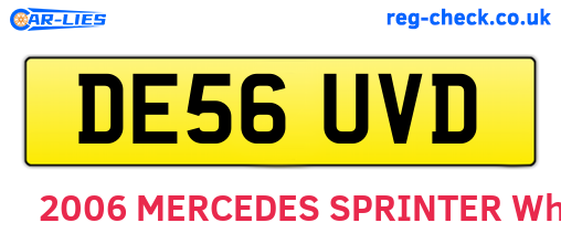 DE56UVD are the vehicle registration plates.