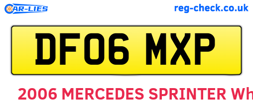 DF06MXP are the vehicle registration plates.