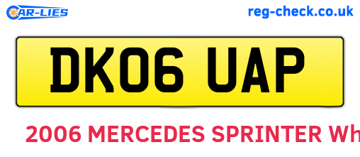 DK06UAP are the vehicle registration plates.