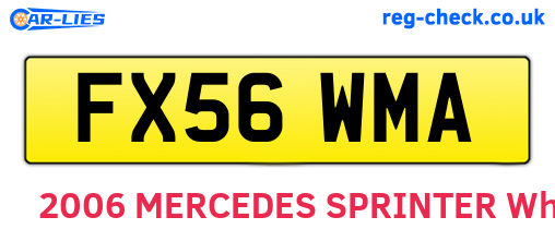 FX56WMA are the vehicle registration plates.