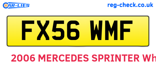 FX56WMF are the vehicle registration plates.