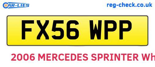 FX56WPP are the vehicle registration plates.