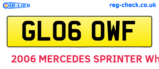 GL06OWF are the vehicle registration plates.