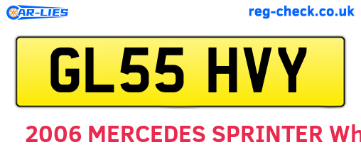 GL55HVY are the vehicle registration plates.