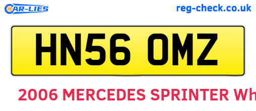 HN56OMZ are the vehicle registration plates.