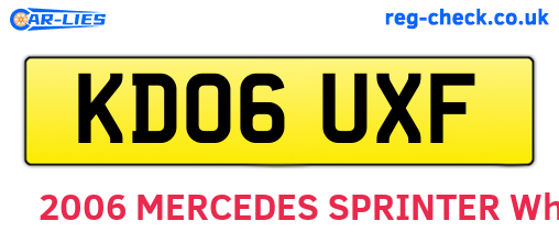 KD06UXF are the vehicle registration plates.