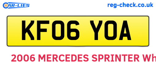 KF06YOA are the vehicle registration plates.
