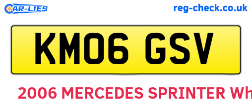 KM06GSV are the vehicle registration plates.