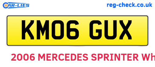 KM06GUX are the vehicle registration plates.