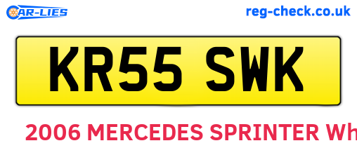 KR55SWK are the vehicle registration plates.