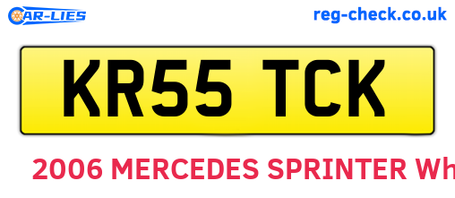 KR55TCK are the vehicle registration plates.