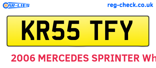 KR55TFY are the vehicle registration plates.