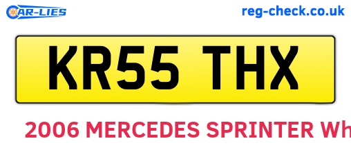 KR55THX are the vehicle registration plates.