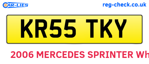 KR55TKY are the vehicle registration plates.