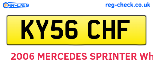 KY56CHF are the vehicle registration plates.