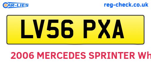 LV56PXA are the vehicle registration plates.